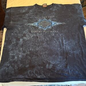 Harley-Davidson Men's Blue Tie-Dye T-Shirt